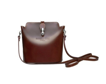 Leather Bag | Leather Handbag VERONA by FERDINAND SABAC | Womans Gift | Brown Bag Shoulder Bag Womens Bag Evening Bag | Modern Minimalistic