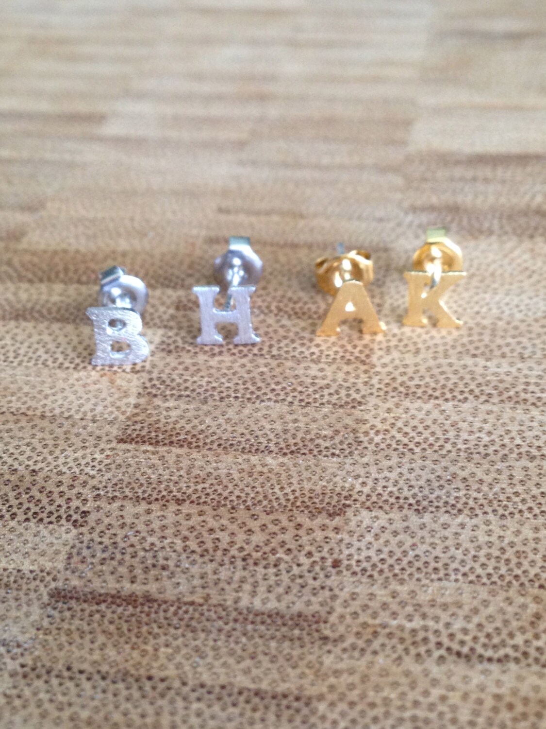 Initial earrings personalized gold initial earrings gold