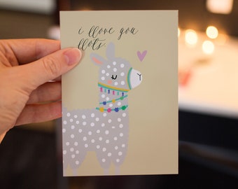 I Llove you Llots Llama Greeting Card