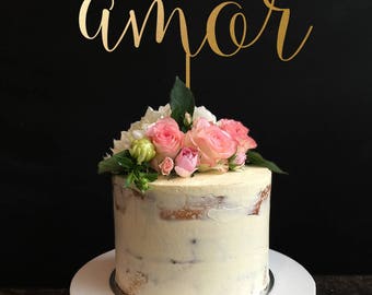 Wedding Cake Topper, Amor Cake Topper, Rustic wedding cake topper, Cake Topper For Wedding, Engagement Cake Topper, Anniversary Cake Topper