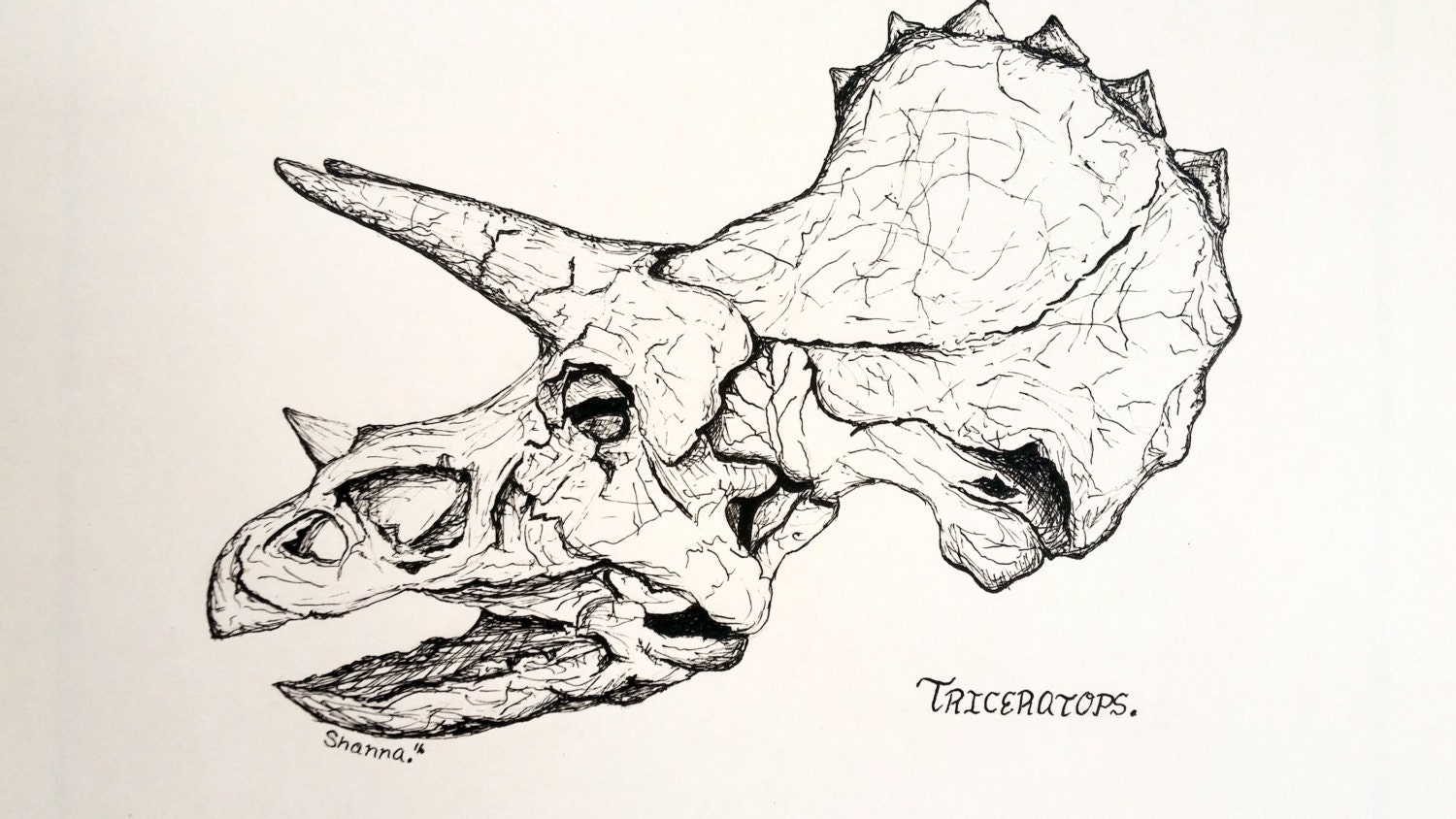 Череп Трицератопса тату