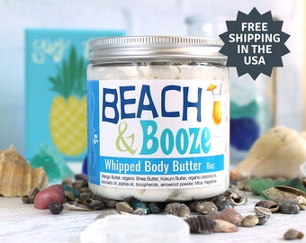 Tropical Whipped Body Butter, Coconut Whipped Shea Butter, Pina Colada Body Lotion, Spring Break gifts for friends, Beach Vacation gift