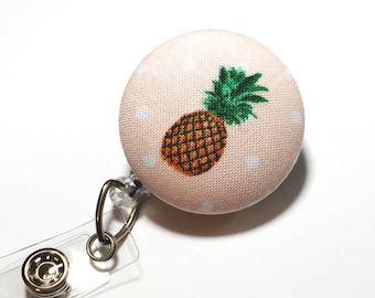 Pineapple badge holder nurse badge reel retractable badge id badge holder badge reels nurse gift badge clip gifts for her gifts under 10