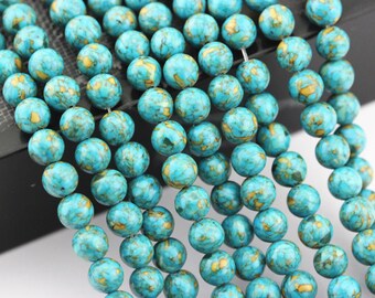 Smooth Magnesite Turquoise Round Loose Beads Size 6mm Approxi 15.5'' Long. R-S-TUR-0479