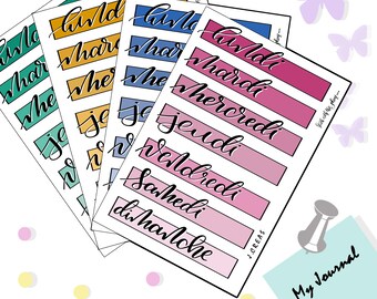 Stickers day of the week French/English