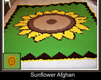 Sunflower Afghan C2C Graph and Word Chart