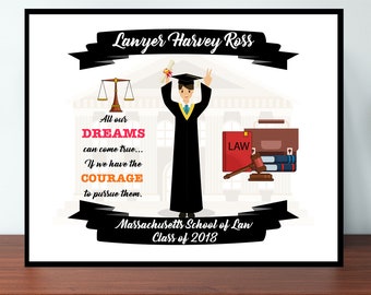 Custom Lawyer Graduation Print, Personalized Lawyer Men Boy, Graduation Print, Personalized Graduation Gift, Lawyer Graduate