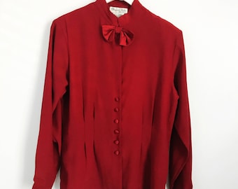 Oscar de la Renta Bow Blouse