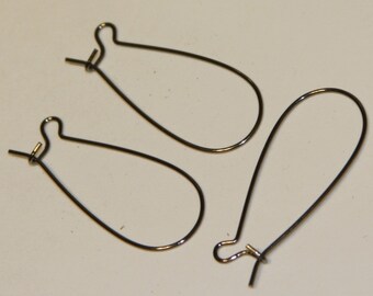 100 of Gunmetal Kidney earwire 33X14mm