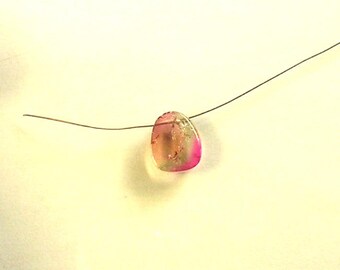 Watermelon tourmaline slice AA+ 12 x 10 x 4mm 5.9ct