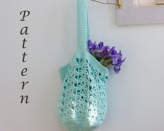 Shopping Bag Crochet Pattern, Market Tote Crochet PDF, Book Bag, Slouchy Bag, Market Bag Pattern