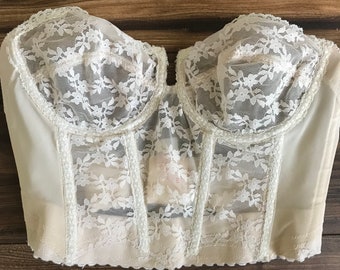 XS Cream colored strapless bustier