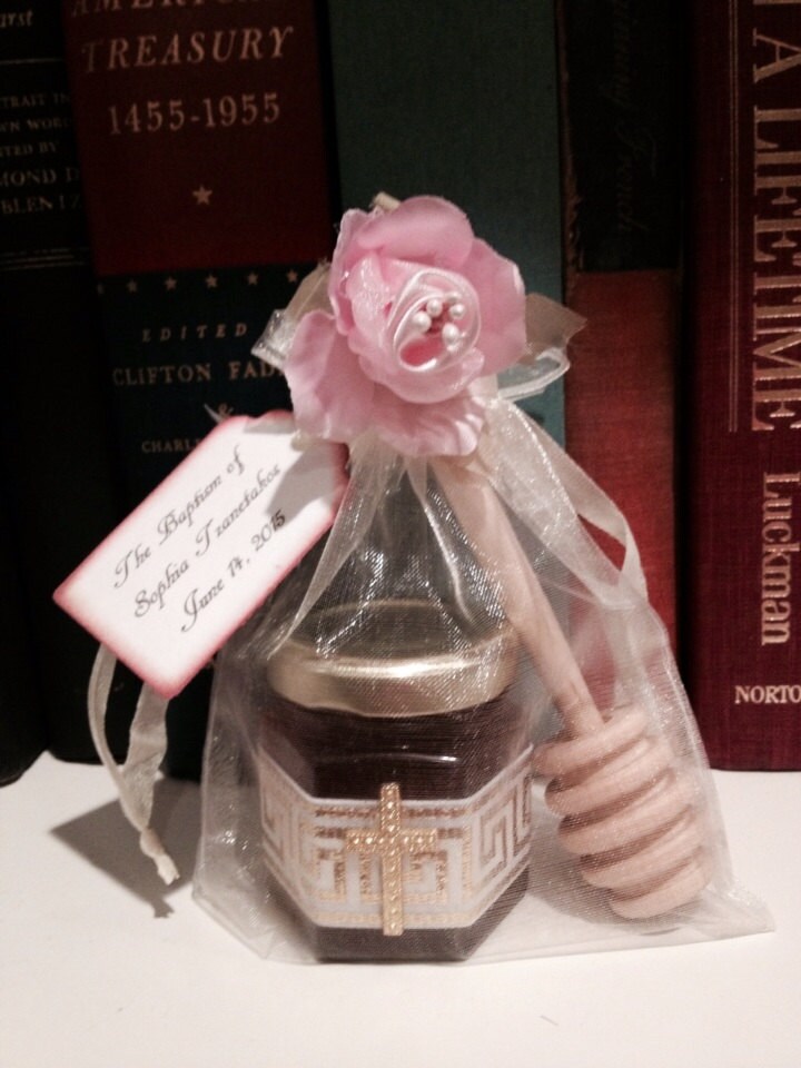 Greek Orthodox Baptism Favors With Greek Key Ribbon