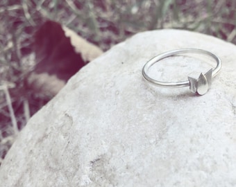 Sterling silver flower ring , Thin ring , Stackable ring , Delicate ring , Elegant ring , Gift For Her , Birthday gift