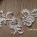 2 piece Alencon Lace Appliques,Ivory Embroidered Flowers,Patches For Wedding Supplies,Bridal Hair Flower,Headpiece(92-24)