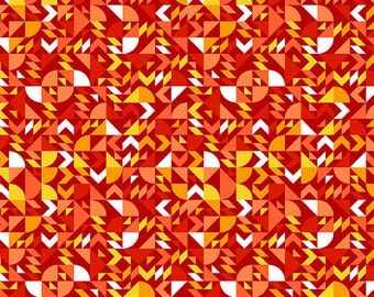 Pre-Order Libs Elliott Fabric, Come On Over, A-8867-O Tangerine, Andover, 100% Cotton