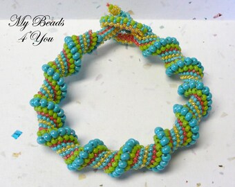 Cellini Spiral Bracelet, Spiral Bracelet, Beadwoven Bracelet, Embellished Bracelet, Seed Bead Bracelet, Beadwork