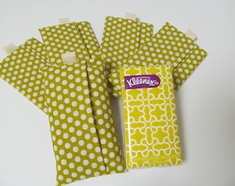Set Of 5 Tissue cases/Dots On olive