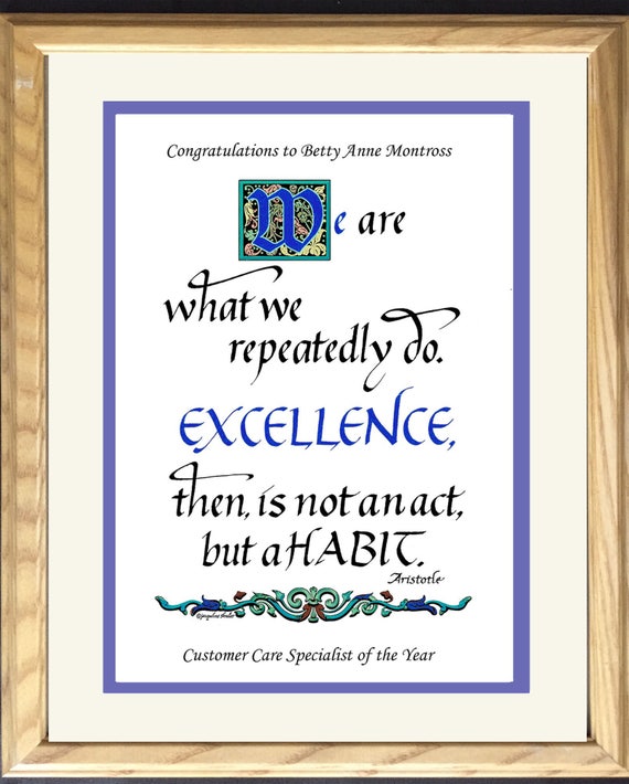 Excellence a Personalized Motivational Gift to Reward