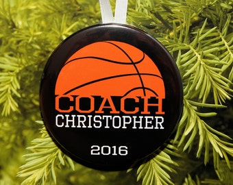 Basketball COACH Christmas Ornament - personalized - C186