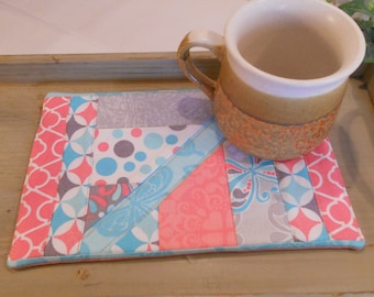 Quilted Mug Rug, Snack Mat, Mug Mat
