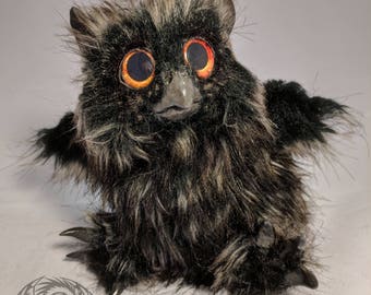 Mowl - Handmade OOAK Poseable Artdoll Mouse Owl Hybrid