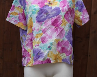 Pastel Floral Watercolour Blouse