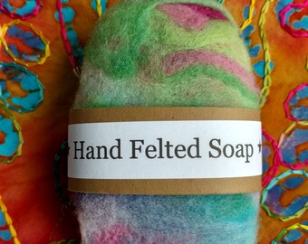 Felted soap, one bar, hand felted soap, Oregon, Pacific Northwest