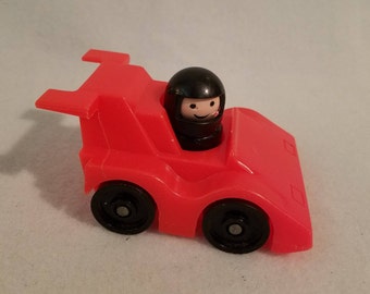 Fisher Price Little People FPLP Indy Race Rig Red Car & Driver from Little Trucks #347