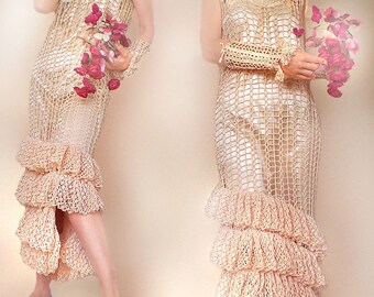 Plus size clothing Peach Wedding Dress - MADE TO ORDER