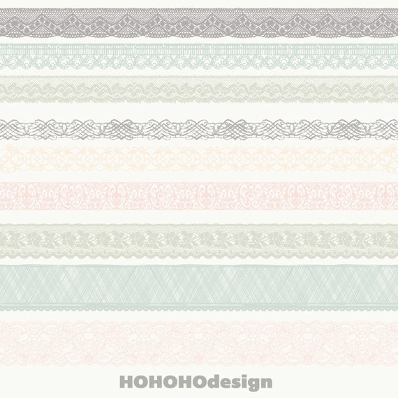 Lace Border Clip Art Digital Scrapbook Borders PNG files