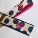 Monogram Key Fob Polka Dot Key Chain Navy Key fob Team Gift Teacher Gift Off White and Navy Key Ring Nurse Thank You Bus Driver Gift
