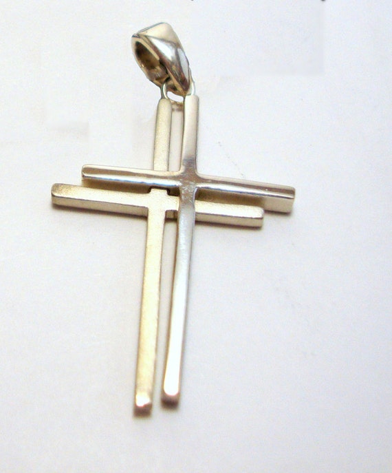 Silver Cross Pendant // solid 925 sterling silver crucifix