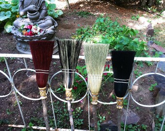 Rustic Children's Broom in your choice of Natural, Black, Rust or Mixed Broomcorn - Kids Broom - Miniature Witch's Broom