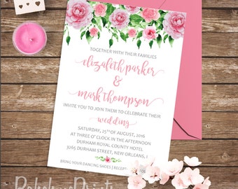 Red Rose Wedding Invitation Kit 4