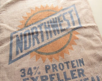 vintage northwest linseed oil meal sack