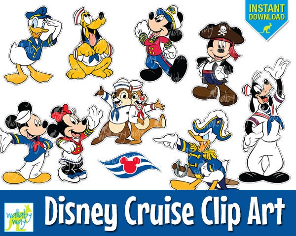 Disney Cruise Digital Clip Art with Mickey Minnie Donald