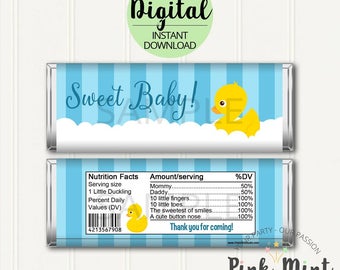 Rubber Ducky Candy Bar Wrappers, Rubber Duck Baby Shower, Rubber Duck, Hershey, Candy Wrappers, Duck, Baby, INSTANT DOWNLOAD #4986