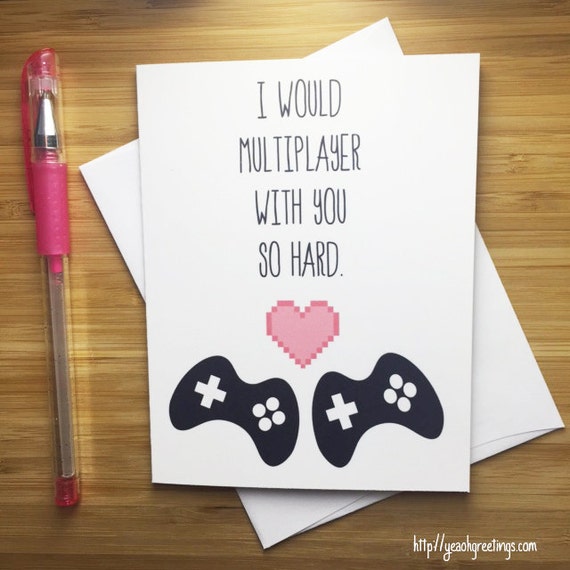 Video Game Love Card Nerdy Love Card Happy Valentines Card