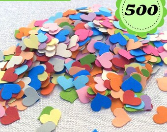 Multicolor Confeti - 500 corazón - Scrapbooking - Confetti fiesta