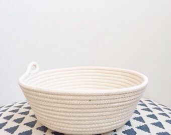 Cotton Rope Basket, Storage Basket, Bowl, Boho Decor, Cosmetics Organizer, Jewelry Holder, Kitchen Storage, Rope Coil Basket, Scandi, Gift