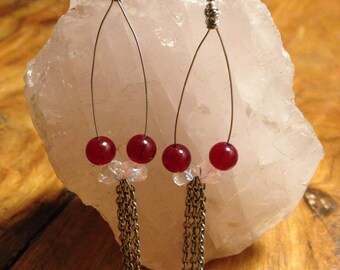 Garnet and Quartz Earrings