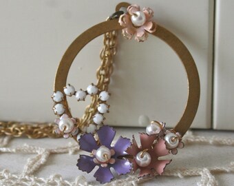 Jacinta - Vintage Floral Brass Necklace