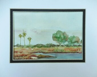 Florida watercolor, original painting,