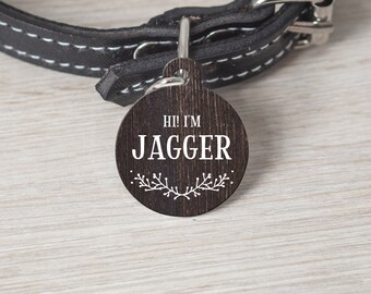 Personalized Pet Tag, Round Pet Tag, Custom Cat Tag, Dog Tag, Custom Pet Tag, Pet Name Tag, Custom Dog Tag, Wood Print, Tag 012