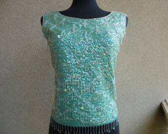 Imperial Imports Beaded & Sequined Top