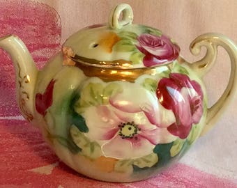 Pretty in Pink-Stunning Hand Painted Teapot Nippon
