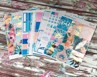FOIL Tropical Deluxe Kit, planner stickers