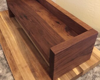 Mystery Two Tone Walnut Bathroom Shelf w| Towel Rod