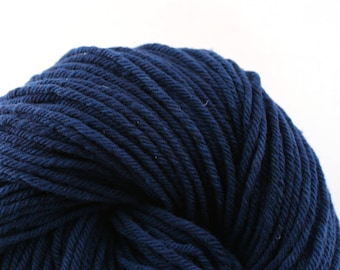 Hand Dyed Aran weight mini Empire Rambouillet Wool 213 yds 4oz Sapphire